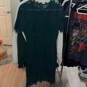 Lulu's Deep Green Lace Dress
